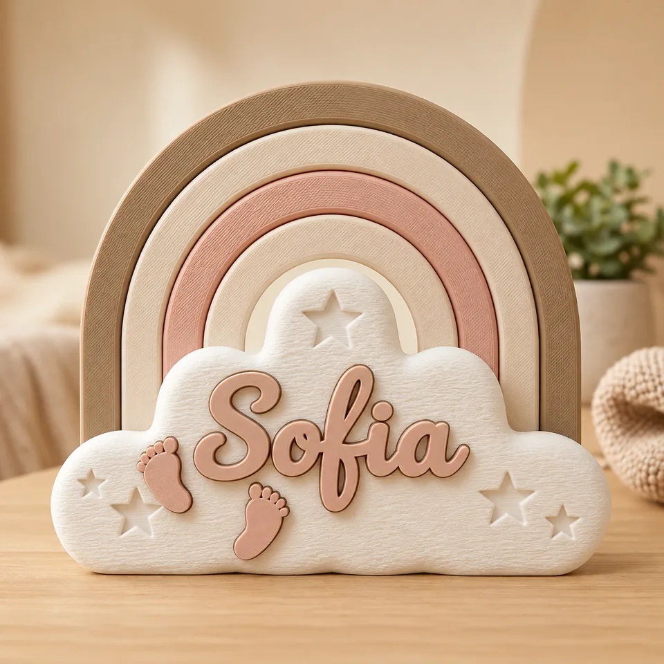 Decorazione arcobaleno e nuvola personalizzabile