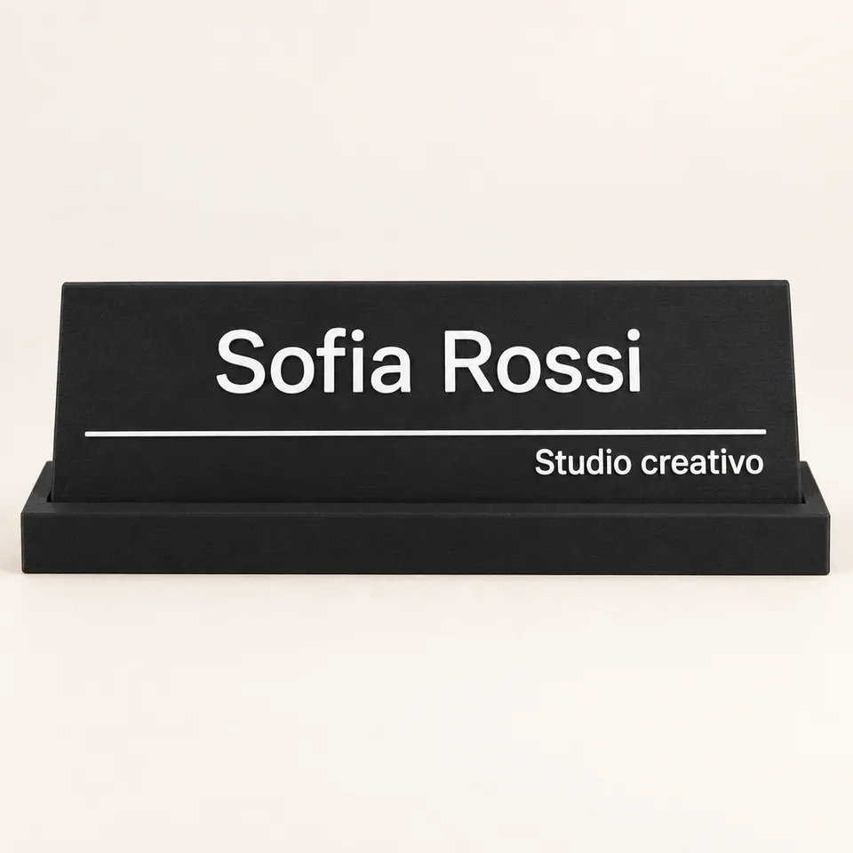 Targhetta da scrivania con supporto