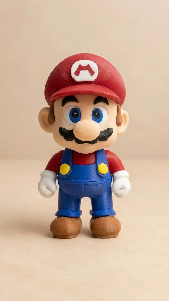 Statuina Super Mario in stile Funko vista frontalmente