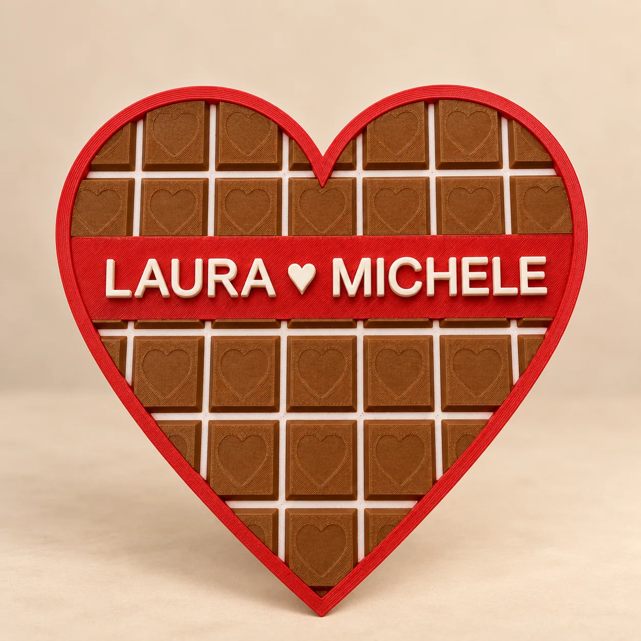 Scatola cuore personalizzata con i nomi Laura e Michele